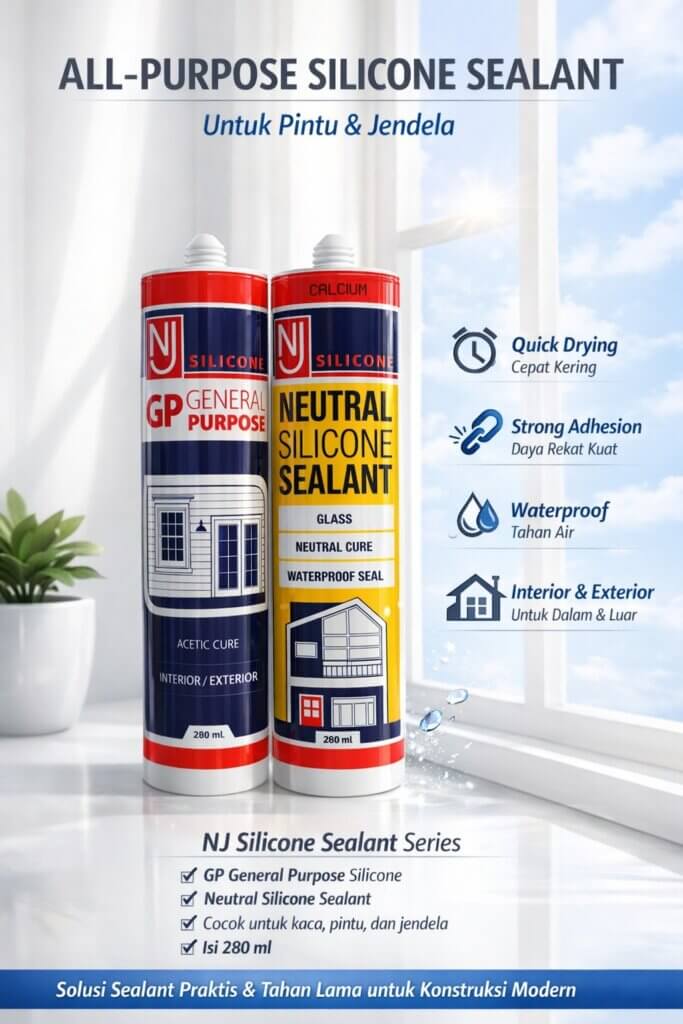 NJ Silicone Sealant Series – Solusi SealantSerbaguna untuk Pintu dan Jendela